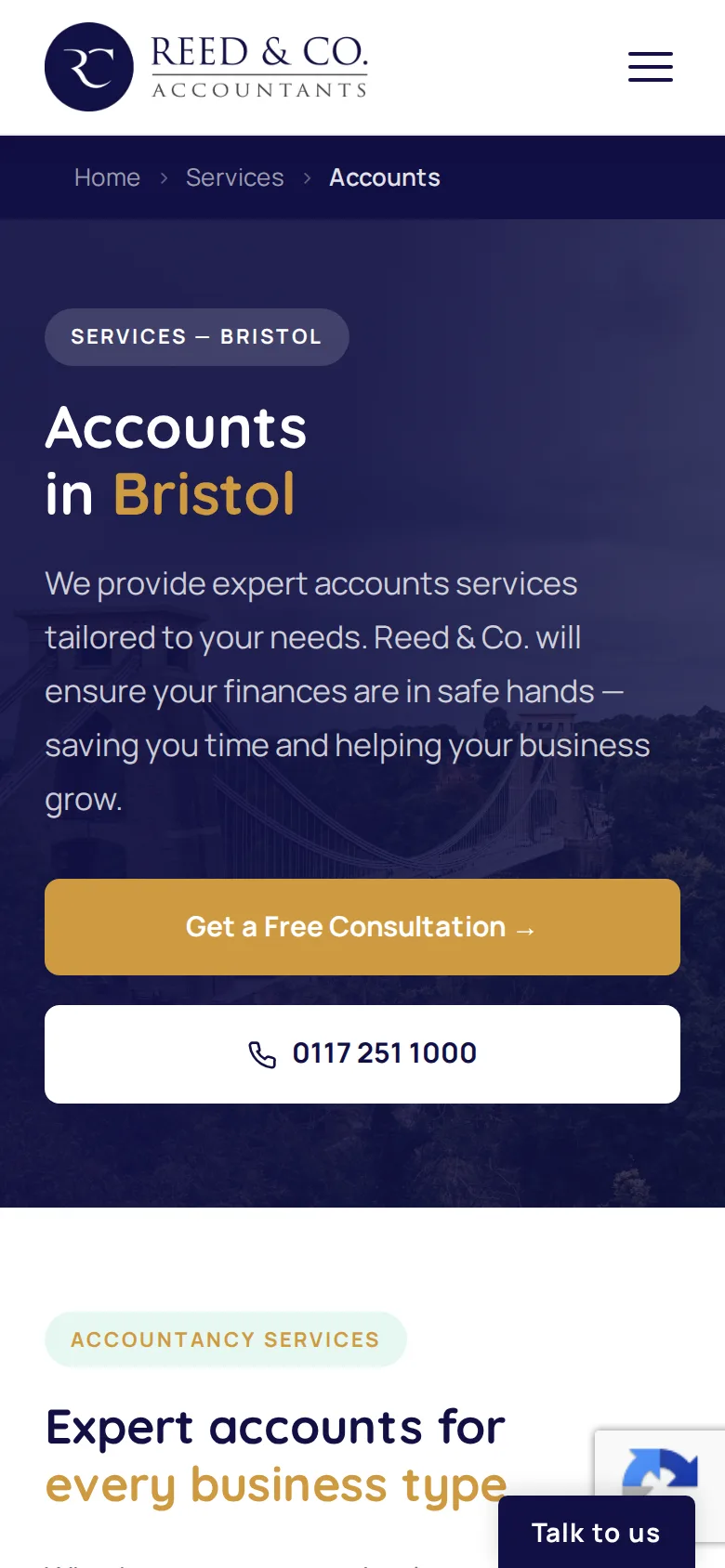 reed accountants accounts on mobile