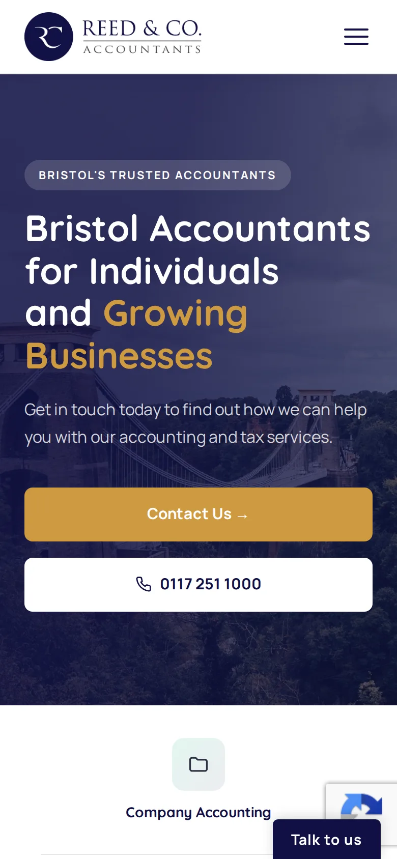 reed accountants home on mobile