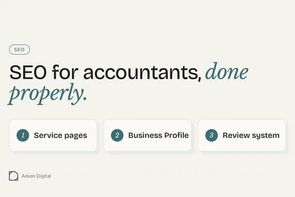 SEO for accountants, done properly: service pages, Business Profile, review system